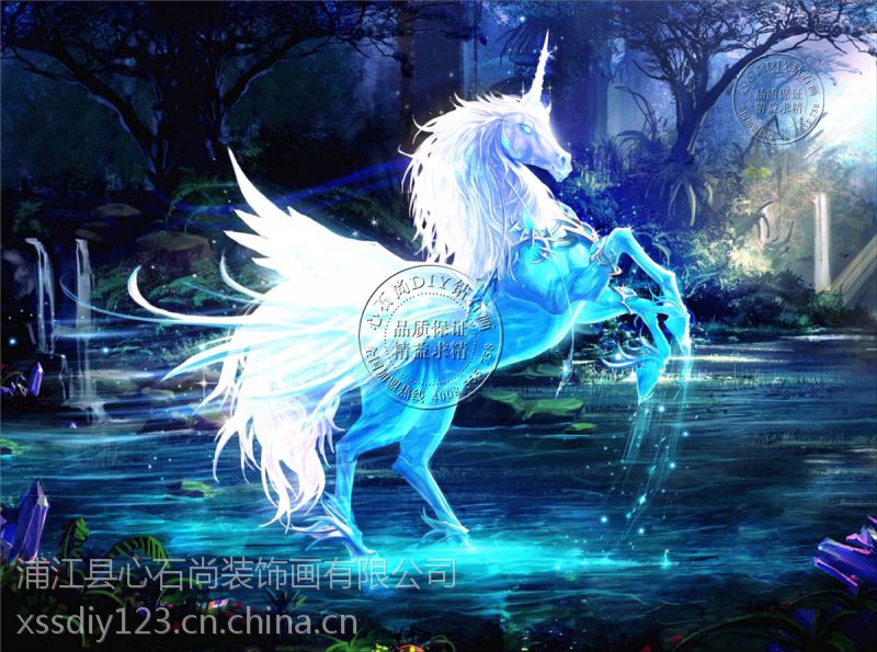 供应水晶独角兽钻石画批发水钻钻石画钻石画厂家代理加盟图片