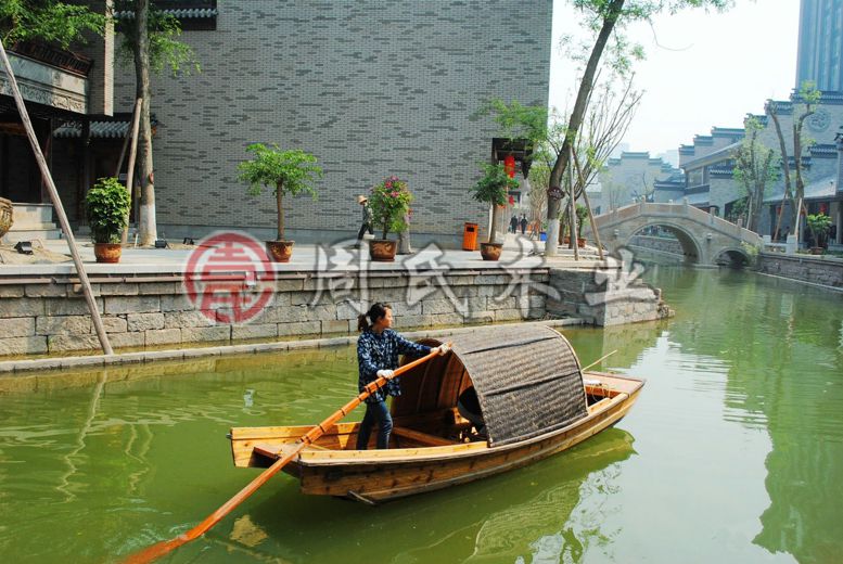 供应江南水乡摇橹船仿古乌篷船出售木船制造