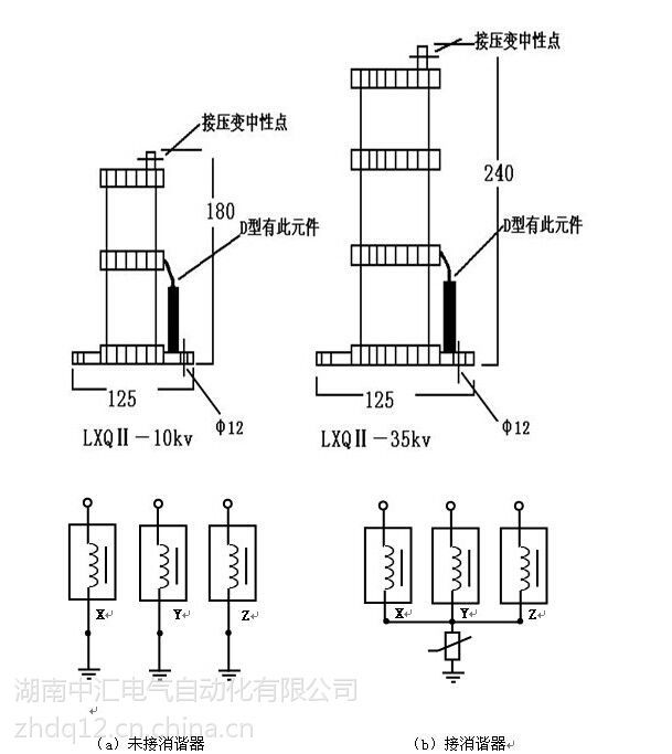 lxq335消谐器lxq335消谐电阻器接线原理图中汇电气