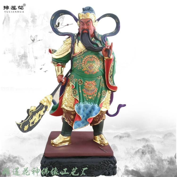 迎祥纳福 财神爷雕塑厂家 黑虎财神佛像 武财神赵公明雕塑