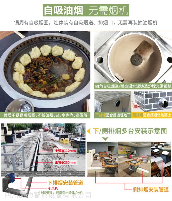 成都品的烧柴火木炭燃气灶台地锅鸡的地锅灶大锅台四川农家柴火鸡灶