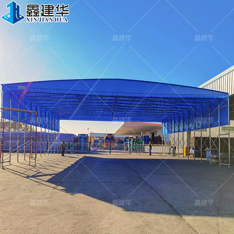 德昌户外膜结构雨棚棚库房间建筑钢结构雨篷使用寿命