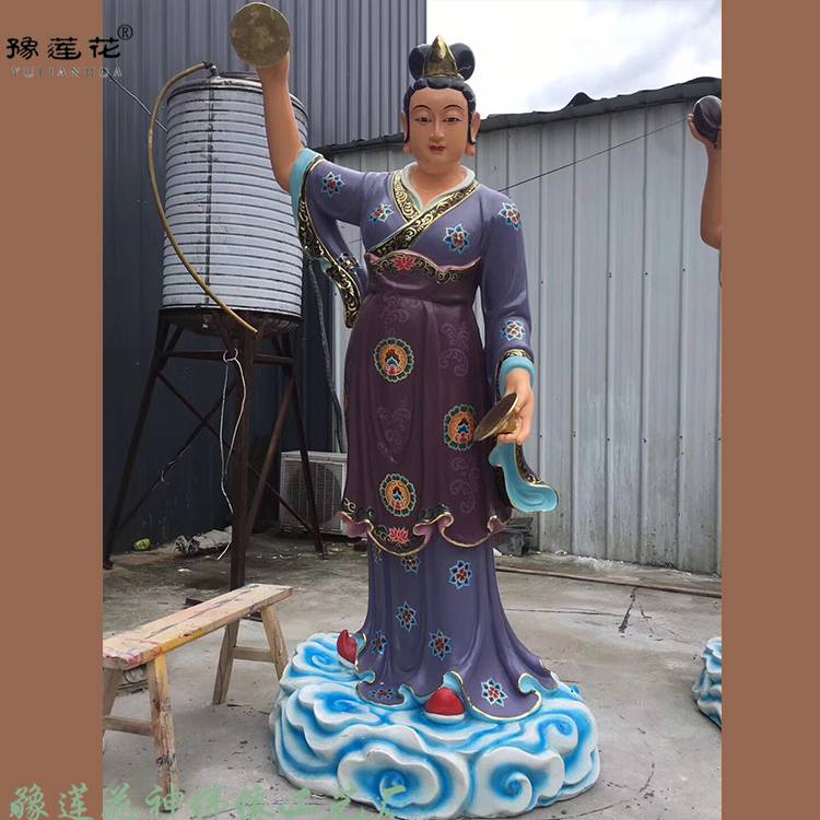 道教雷电菩萨神话 雷公电母佛像 闪电娘娘塑像 雷祖道教塑像