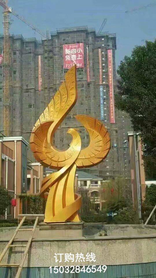 彩绘五指凤凰雕塑厂家 校园雕塑 动态雕塑