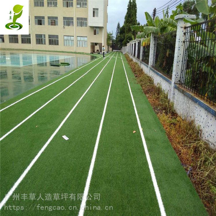 运动跑道25公分pe材质红绿色人造草坪学校操场跑道绿色人造草皮