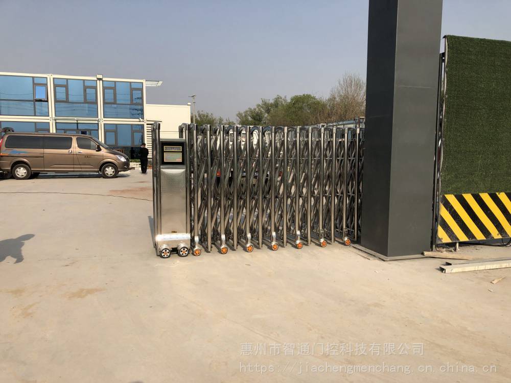 304不锈钢自动收缩门工厂学校单位庭院大门无轨单轨双轨均可定制