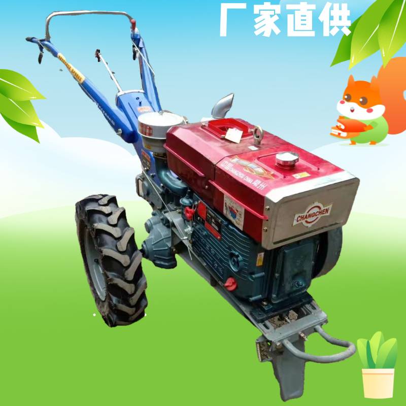 12马力沭河型手扶拖拉机小型葡萄埋藤机座椅式电启动
