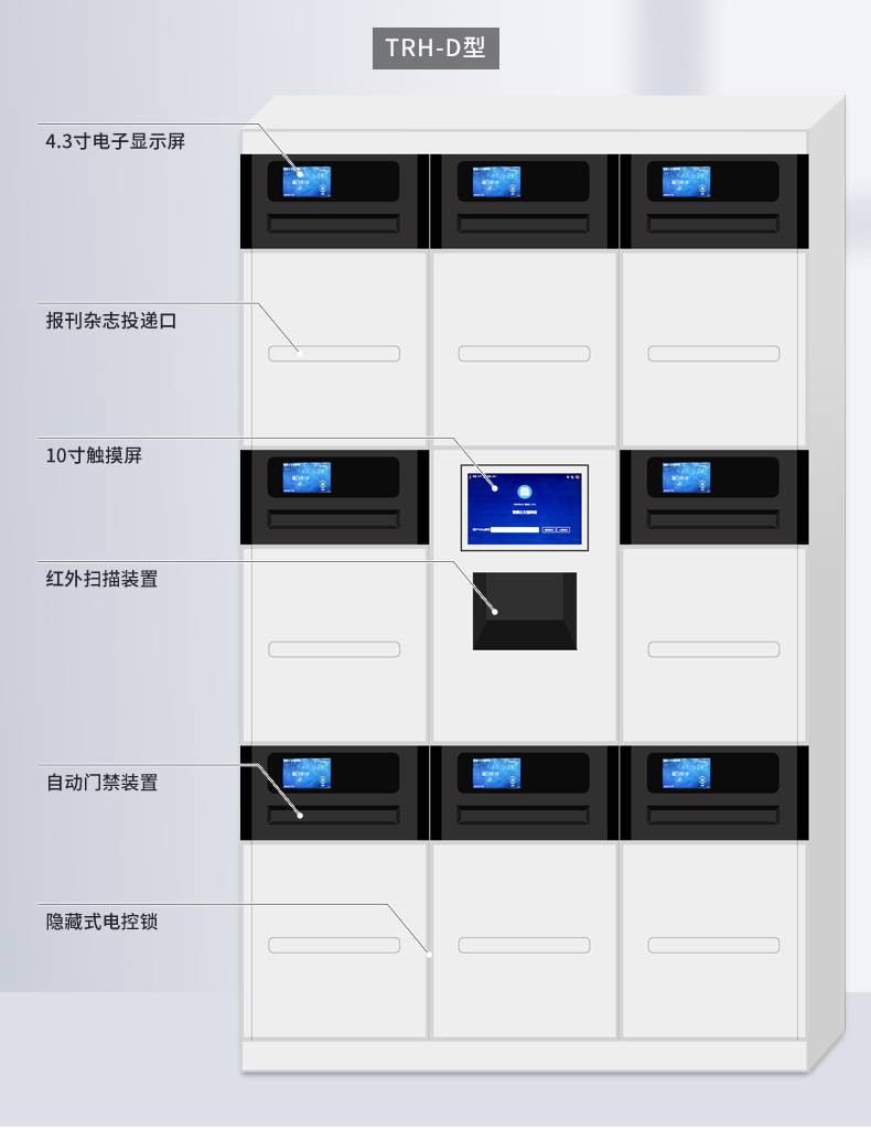 trha人脸识别机要公文流转柜v30公务文件公文交换柜指纹密码智能识别