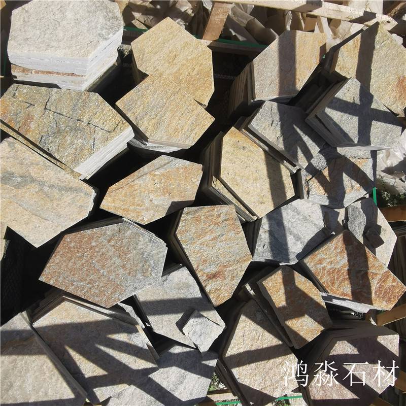 合肥***碎拼石 虎皮黄乱石板 厂家