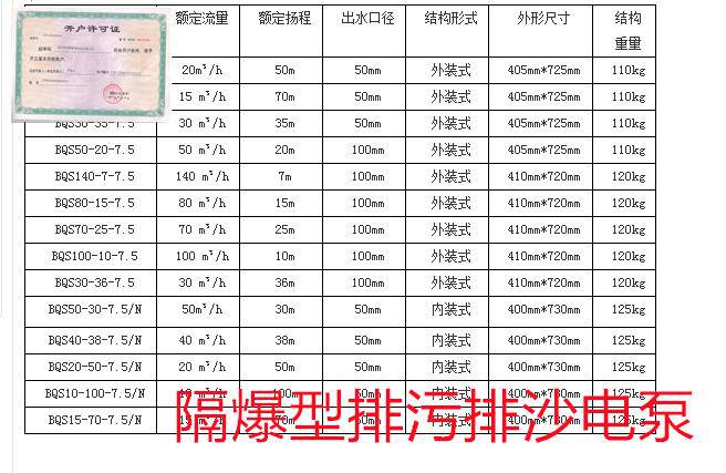 隔爆型煤矿用BQS50-60排污排沙电泵济宁和利隆厂家-滁州