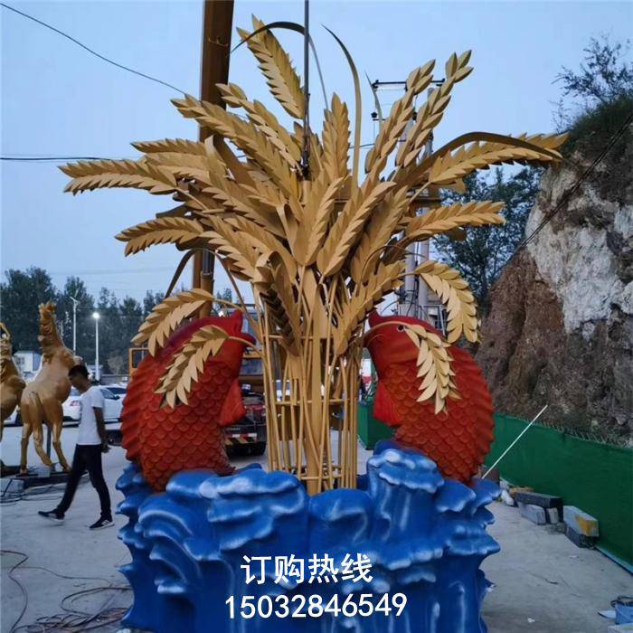 静态麦子雕塑厂家 露天雕塑 街道麦子雕塑厂家  市标雕塑