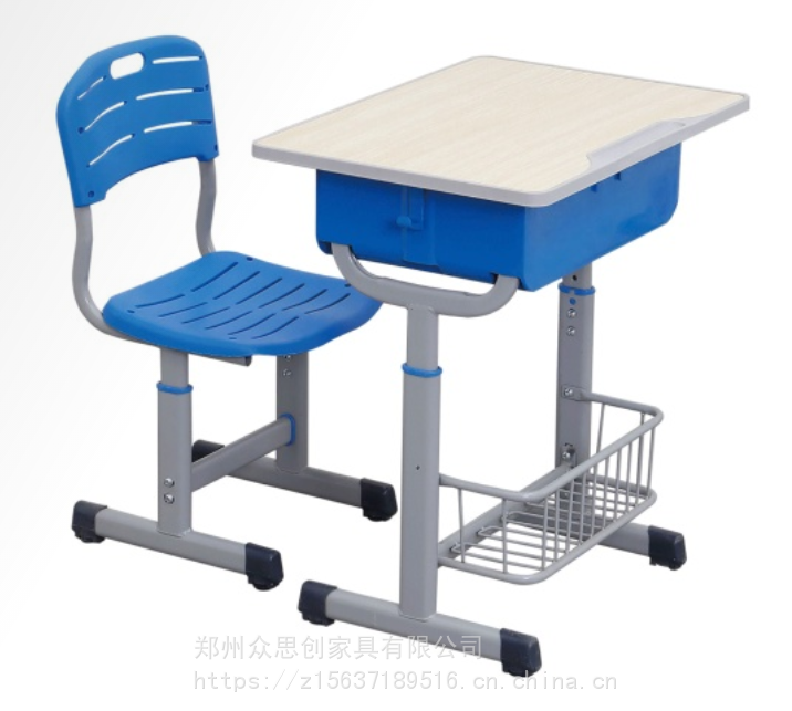 中专学生学校教室单人升降课桌凳生产厂家众思创家具