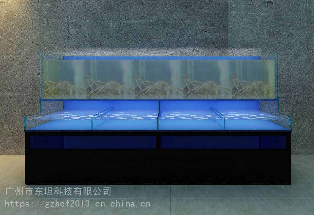 广州长洲岛移动塑料鱼池黄埔生鲜超市海鲜鱼缸定制