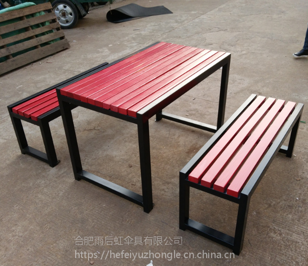 合肥防腐木靠背椅户外休闲椅铸铁脚排椅铸铝座椅景观