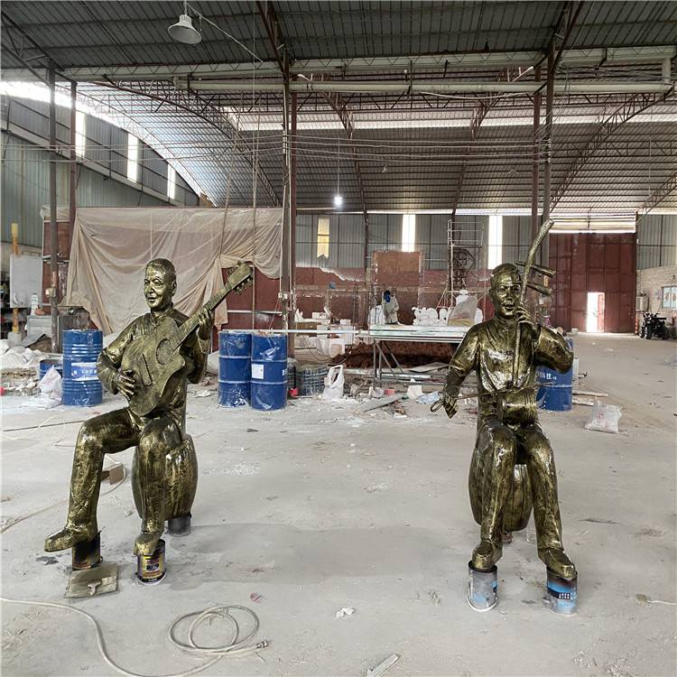 梅州景观工程雕塑玻璃钢仿铜人物雕塑益丰雕塑