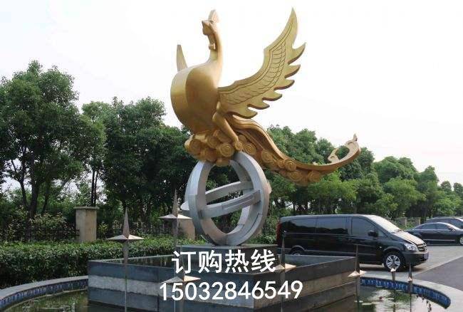 彩绘五指凤凰雕塑厂家 校园雕塑 动态雕塑