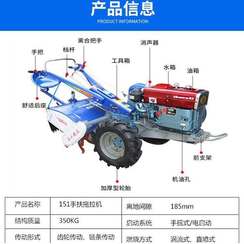 常州柴油动力旋耕机东风151底盘手扶拖拉机