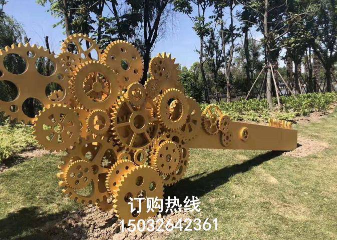 玻璃钢齿轮雕塑厂家 不锈钢雕塑 透光齿轮雕塑厂家  露天雕塑