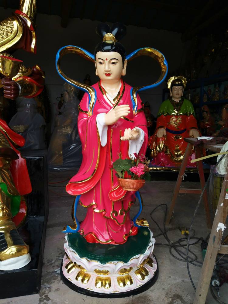 中国神话故事七仙女传说16米七仙女神像价格寺庙大型玻璃钢佛像七仙姑