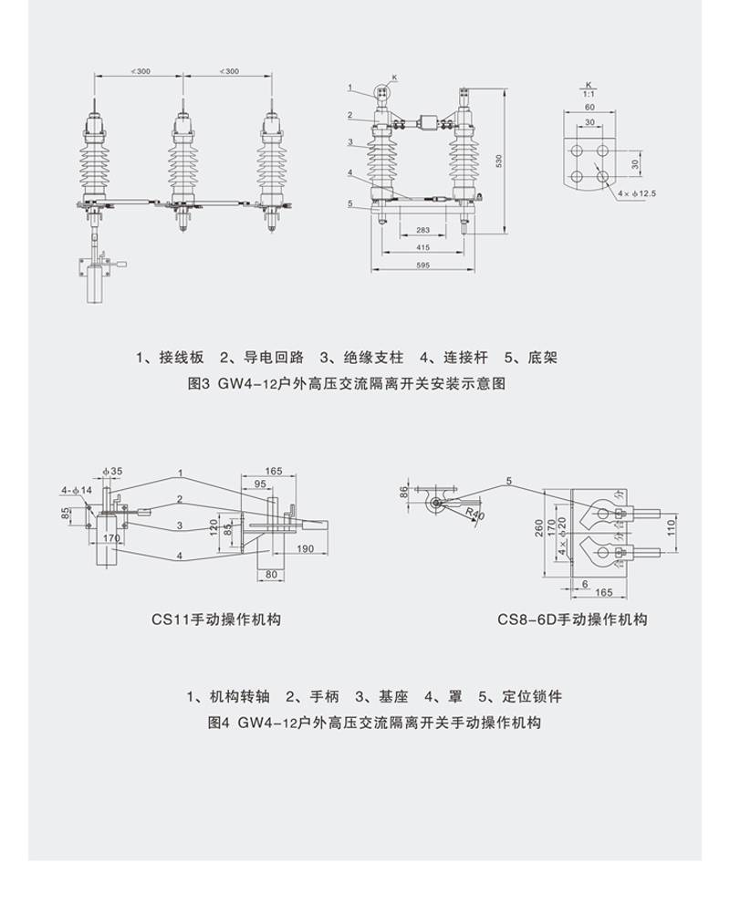 chkgegw4405kv400a户外高压交流隔离开关