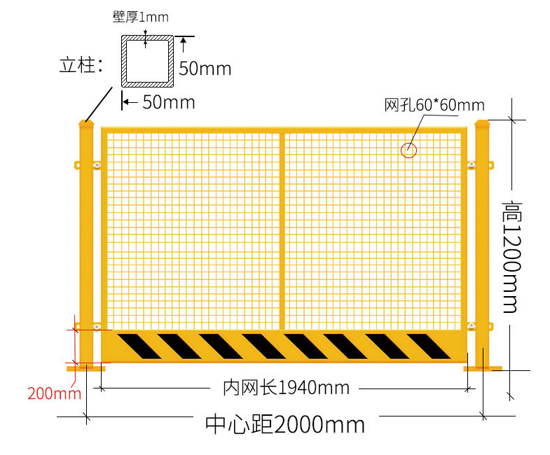 临边作业的防护护栏工地护栏网安平厂家建筑基坑护栏网