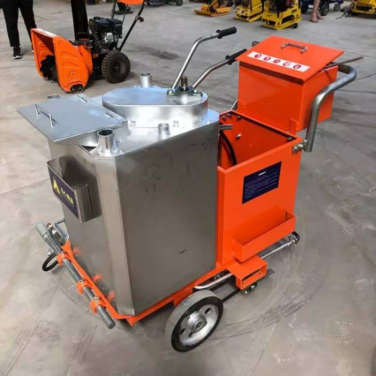 手推式热熔划线机道路公路熔料划线车自带热熔釜标线机