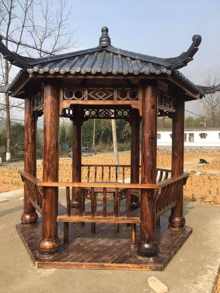 仿古四角凉亭 仿古建筑凉亭 六角防腐木凉亭厂家