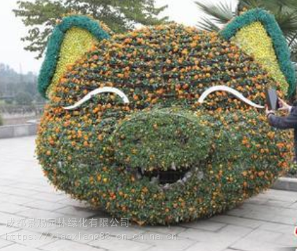 陕西汉中绿雕设计素材绿雕图片 ,狼、熊景赐雕塑定制