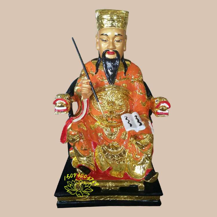 英显王文昌帝君神像细节文星神梓潼神塑像梓潼帝君神像