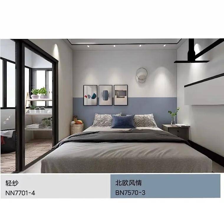 立邦艺术漆背景墙效果图现代简约 艺术漆蚕丝绒阴角施工