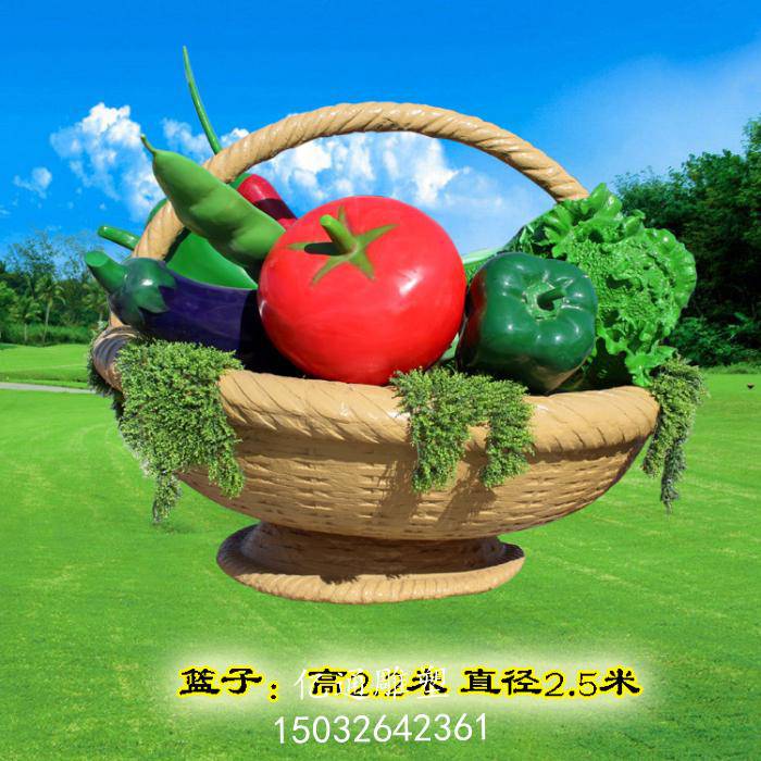 剪纸果篮雕塑厂家-几何果篮雕塑厂家-仿铜果篮雕塑厂家
