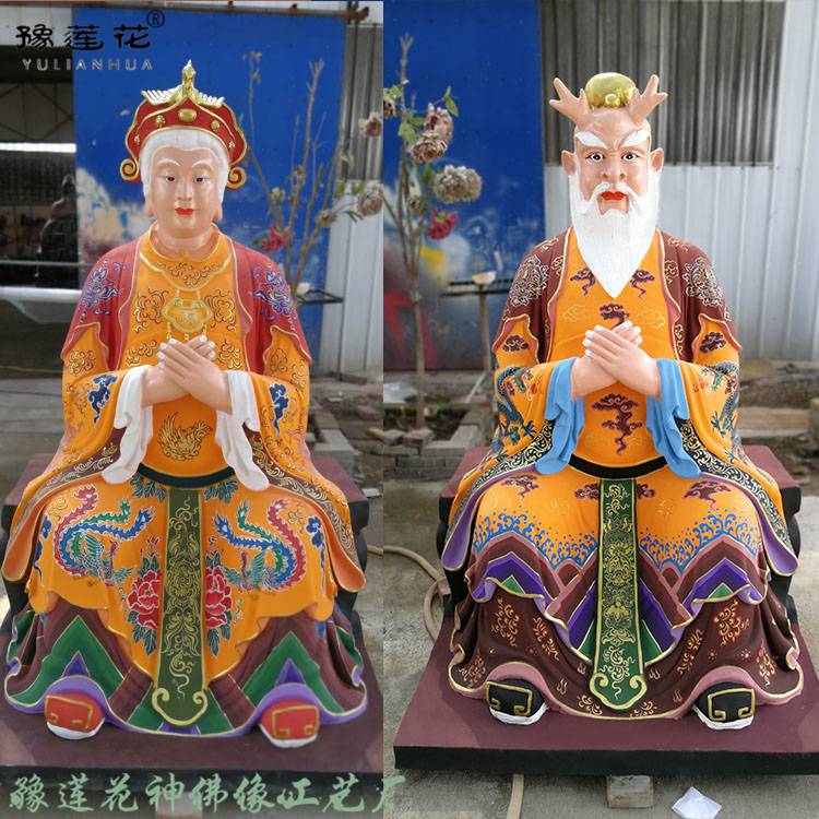 黑龙爷庙供奉神像 四海龙王雕塑 五龙爷佛像 龙父龙母神像