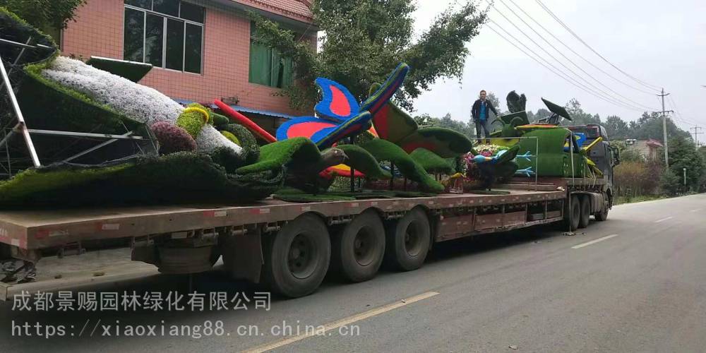 陕西西安绿雕景观 ,菊花展造型大型节庆绿雕
