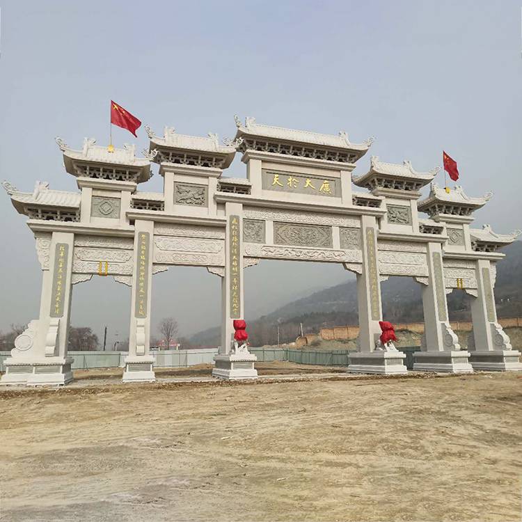 136-2537-7831乡村石牌坊 青石石雕门楼 花岗岩石材牌坊景观陵园牌坊
