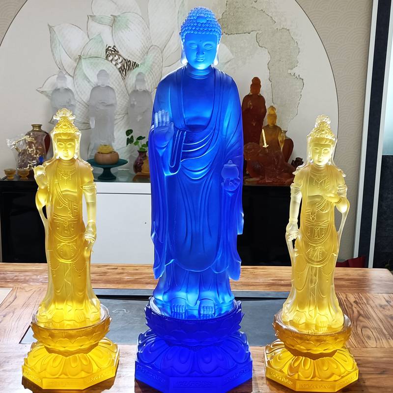 铜琉璃彩绘佛像,寺庙大雄宝殿琉璃佛像,琉璃三宝佛】价格_厂家 - 中国