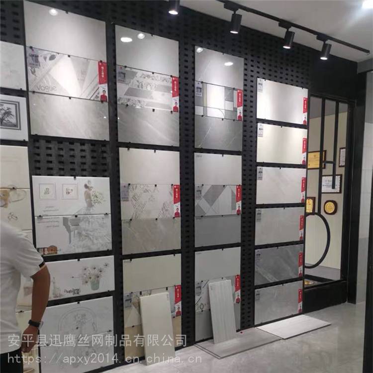 贴墙式陶瓷地砖展板可移动型样板展示架子墙砖方管穿孔展架