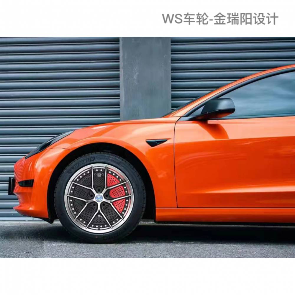 特斯拉model3两片式轮毂改装升级路虎保时捷新能源二手车钢圈轮圈汽车