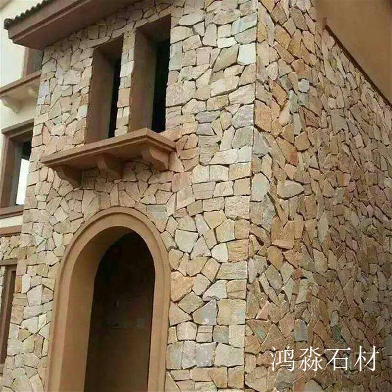 赞皇 挡土墙乱形片石 锈色垒墙石生产厂家 青石砌墙石生产厂家