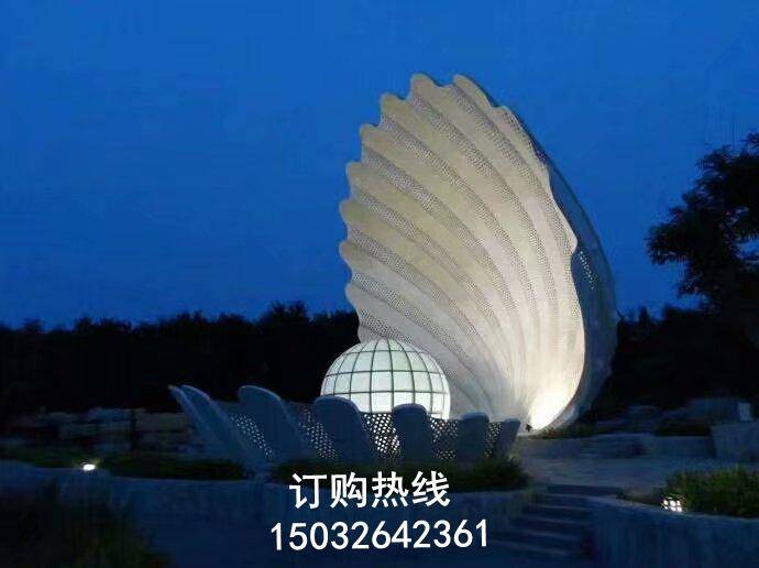 玻璃钢贝壳雕塑 露天雕塑 水景贝壳雕塑厂家