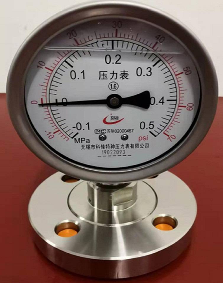 不锈钢隔膜压力表y100bmfml耐震隔膜压力表无锡厂家图片