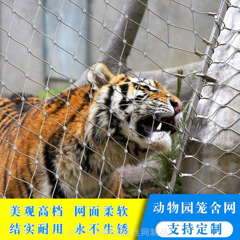 鸟类安全隔离围网动物园围栏网 钢丝绳网安装规范