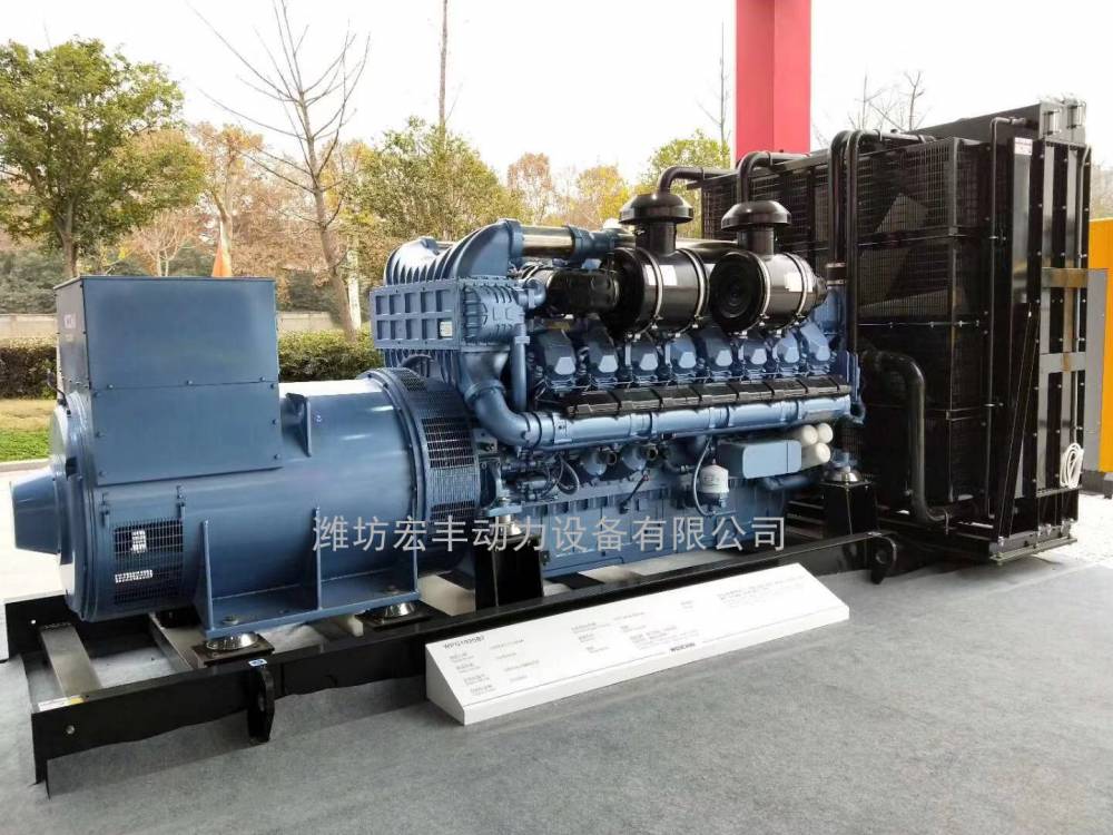 潍柴900kw柴油发电机组12m33d1108e200柴油机增压中冷图片