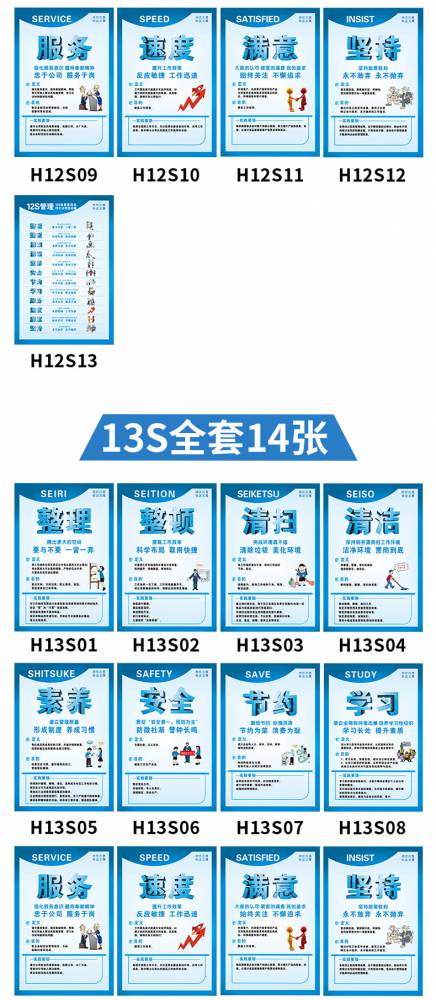 5s质量管理标识看板6s管理制度牌工地安全生产工厂车间8s宣传标语