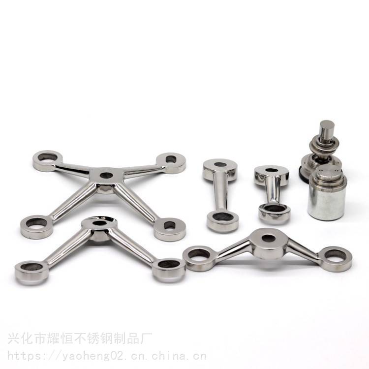 钢梁连接 不锈钢驳接爪尺寸参数 玻璃幕墙爪件 非标精铸件加工