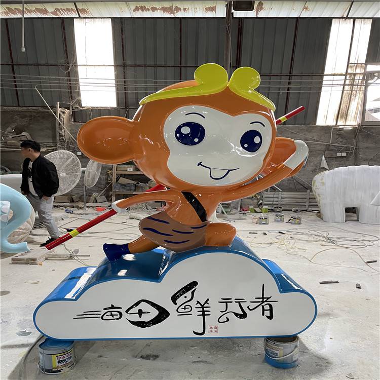 中山玻璃钢动物造型雕塑 彩绘大象雕塑 幼儿园摆件