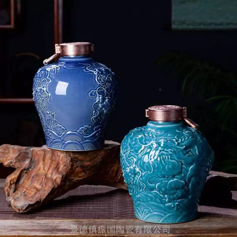 5斤10斤装陶瓷酒坛酒瓶酒罐 景德镇陶瓷封坛酒罐泡酒瓶*