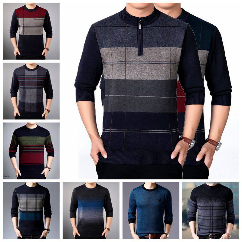 保暖毛衣休闲长袖圆领外贸出口T恤服装批发秋装库存长袖男装t恤