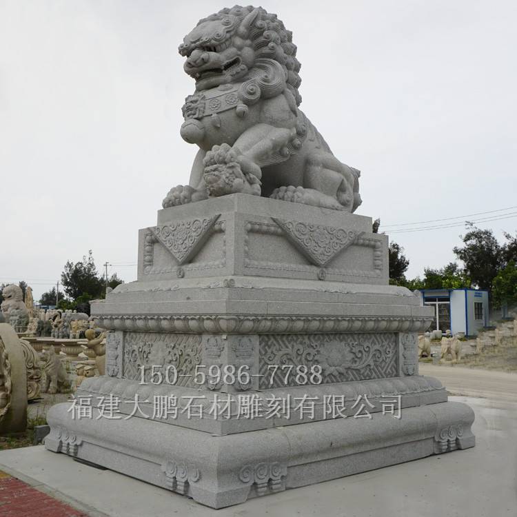 石头狮子寺庙祠堂石狮子石狮子雕塑图片