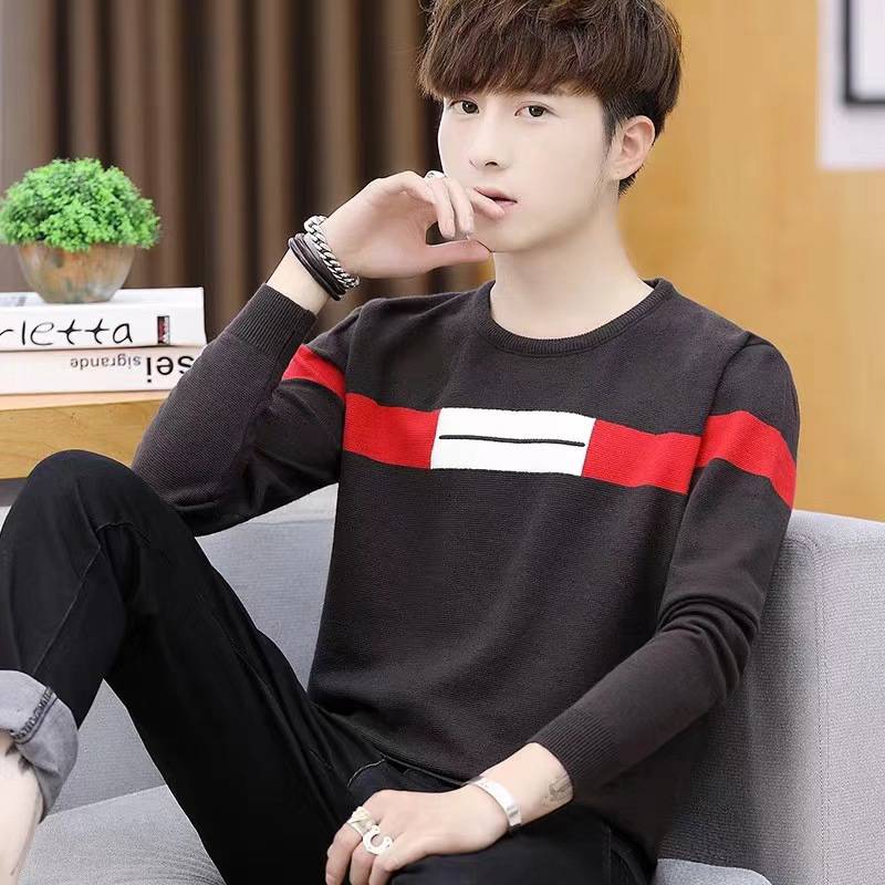保暖毛衣休闲长袖圆领外贸出口T恤服装批发秋装库存长袖男装t恤