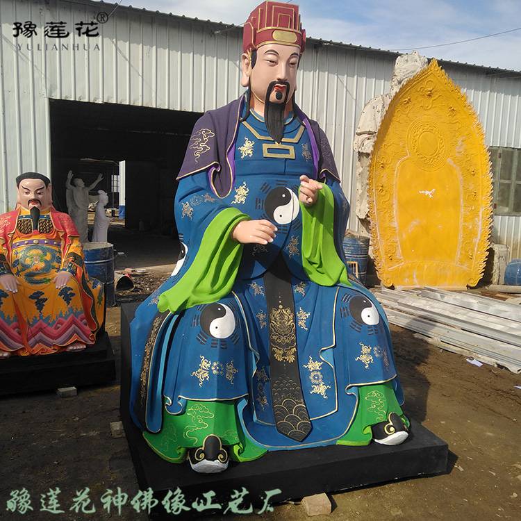 铁拐李何仙姑 八仙雕塑厂家 全真祖师爷神像 纯阳大帝神像